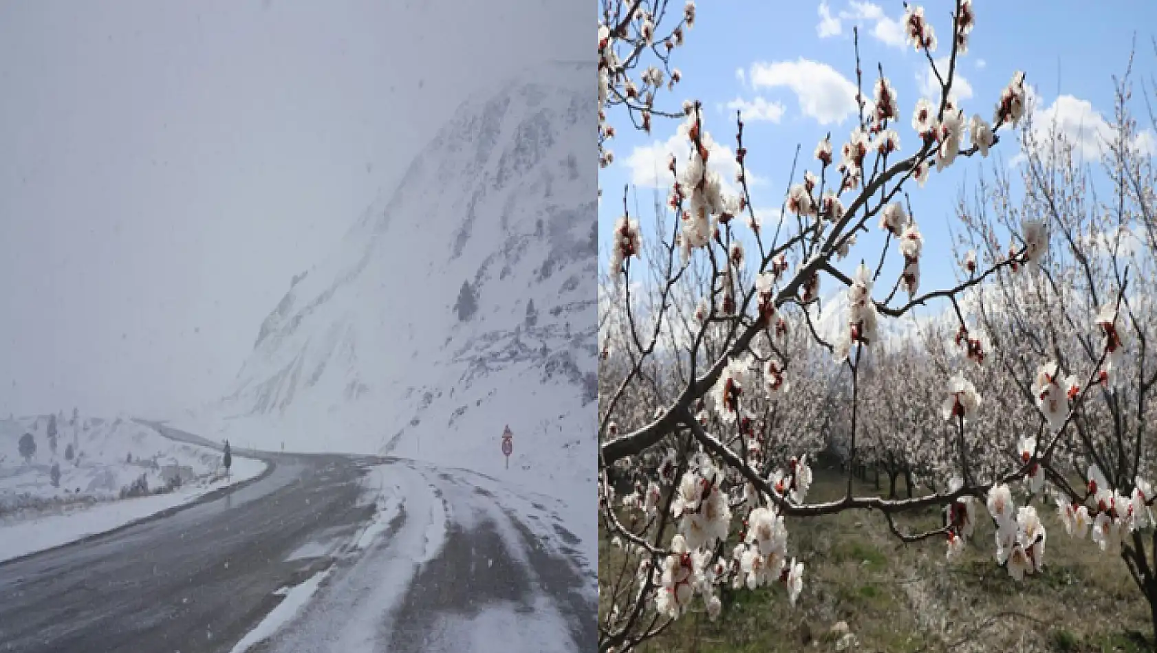 Yüksek kesimlerinde kar, kent merkezinde bahar