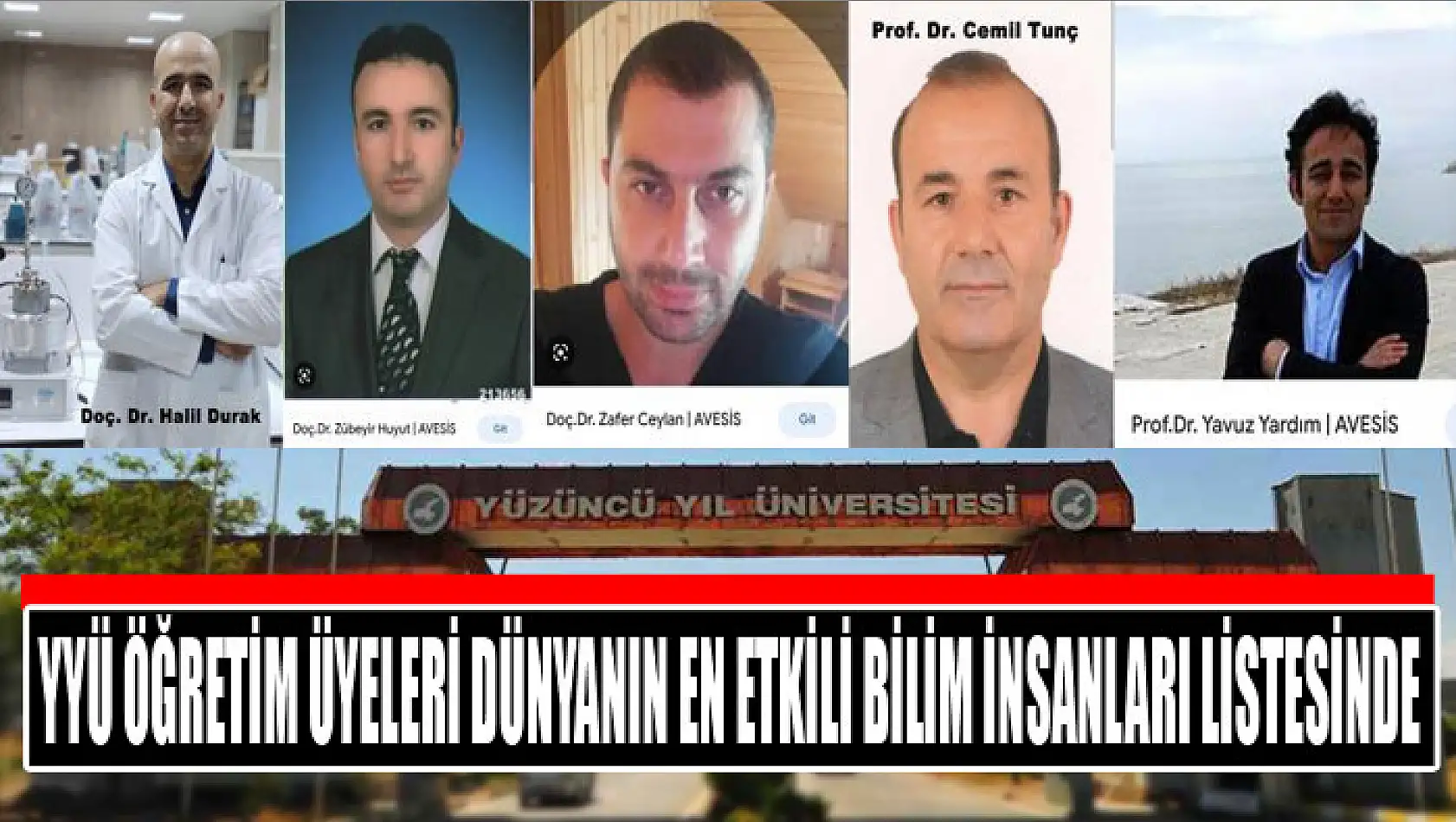 YYÜ öğretim üyeleri dünyanın en etkili bilim insanları listesinde