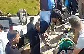 Hakkari'de öğrenci servisi takla attı