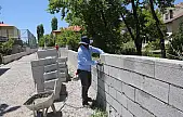 Van'da zarar gören duvarlar onarıldı