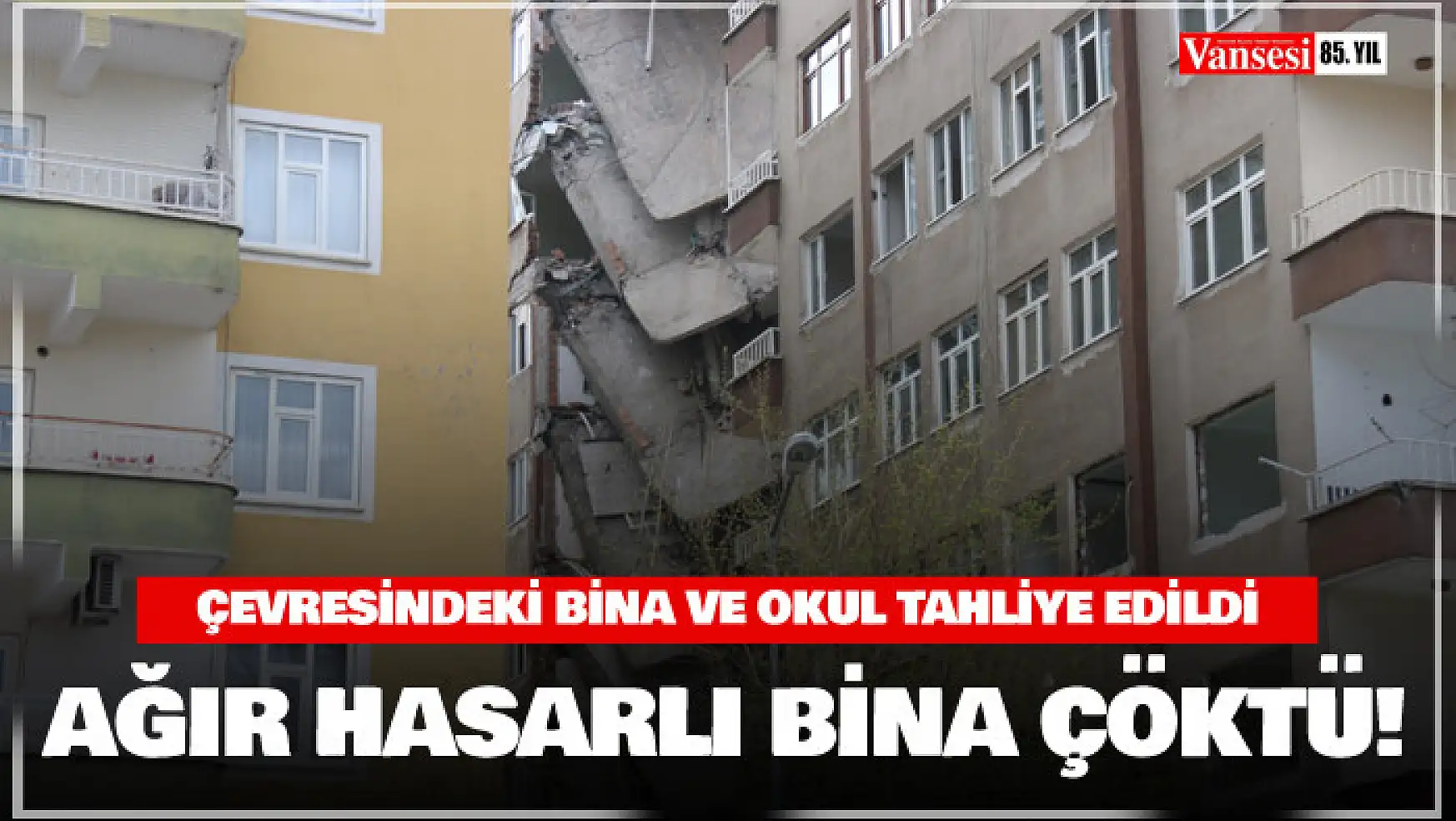 Diyarbakır'da ağır hasarlı bina çöktü, çevresindeki bina ve okul tahliye edildi