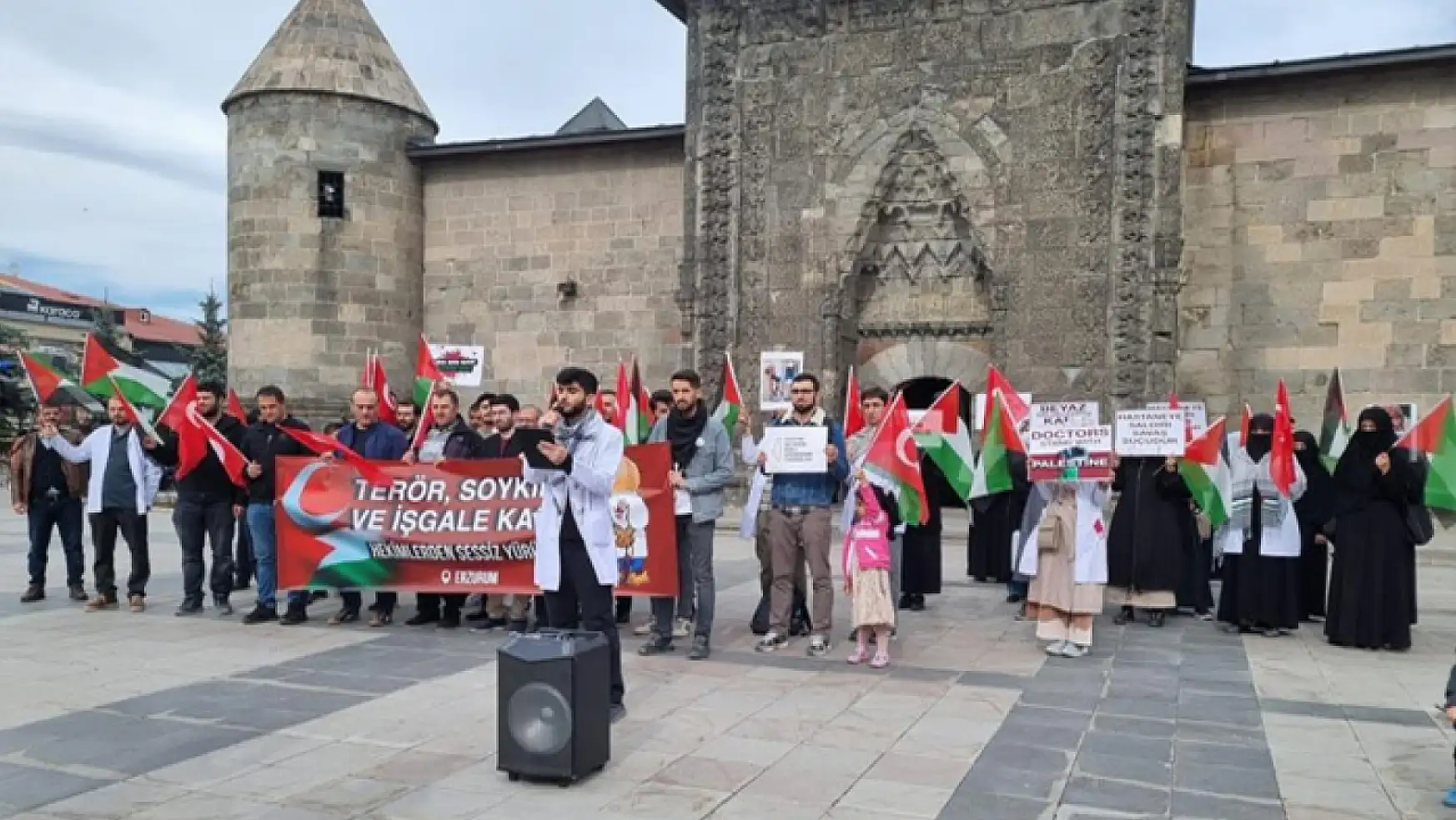 Erzurum'da Gazze için sessiz yürüyüş