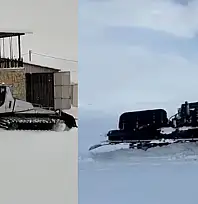 Abalı Kayak Merkezi'nde pist hazırlıkları yoğun kar altında devam ediyor