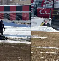 Atatürk Şehir Stadı kardan arındırıldı