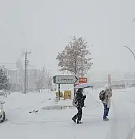 Başkale'de kar yağışı