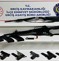 Erciş'te 5 adet ruhsatsız tabanca ve 2 adet yivsiz av tüfeği ele geçirildi