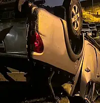 Erzurum'da kamyonet takla attı: 1 yaralı