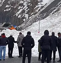 Hakkari-Van kara yoluna çığ düştü