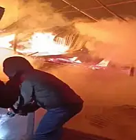 Hizan'da dipçik üretim atölyesinde yangın