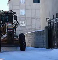 İskele Mahallesi'nde kar temizleme çalışması