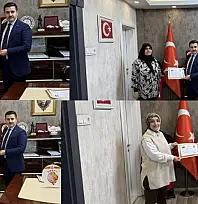 Kaymakam Bulut'tan SYDV personeline teşekkür belgesi