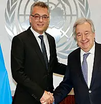 KKTC Cumhurbaşkanı Erhürman, BM Genel Sekreteri Guterres ile bir araya geldi