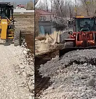 Örene Mahallesi'nde yol çalışması
