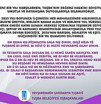 TUŞBA BELEDİYESİ'NDEN YILBAŞI MESAJI