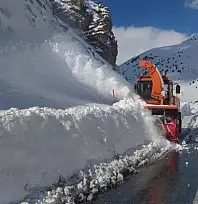 Van-Çatak yoluna düşen çığ temizleniyor