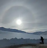 Van'da güneş halkası manzarası