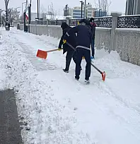 Yoğun kar yağışı sonrası Erciş'te yollar açılıyor