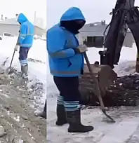 Zorlu hava şartlarına rağmen su arızası giderildi