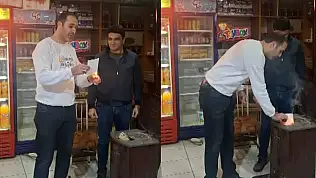 Mahallelinin borcunu kapattı, veresiye defterini yaktı