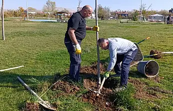 15 Temmuz Parkı'nda fidan dikim çalışması