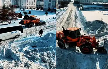 Adnan Menderes Mahallesi'nde kar temizleme çalışmaları tamamlandı