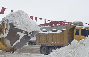 Başkale'de kış sert geçiyor, kar yığınları kamyonlarla ilçe dışına taşınıyor
