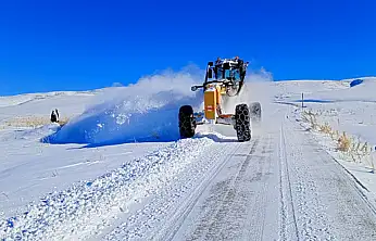 Gürpınar'da karla mücadele çalışmaları sürüyor