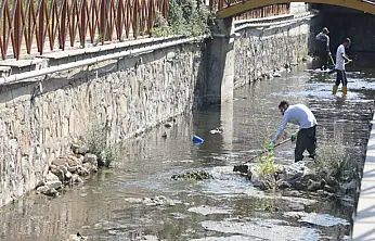 Gürpınar'da su kanalları temizlendi