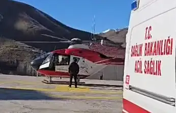 Hamile kadın ambulans helikopterle Van'a getirildi