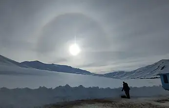 Van'da güneş halkası manzarası