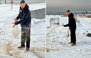 Van'da yaban hayvanları için doğaya yem bırakıldı