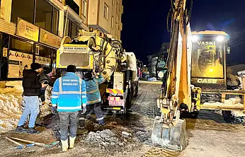 VASKİ'den eksi 12 derecede kanalizasyon seferberliği