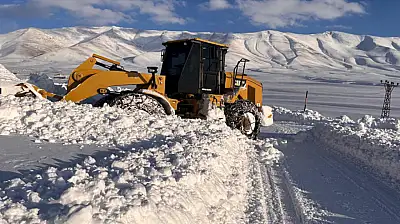 Gürpınar'da karla mücadele çalışmaları sürüyor