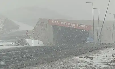 Karabet Geçidi'nde lapa lapa kar yağdı