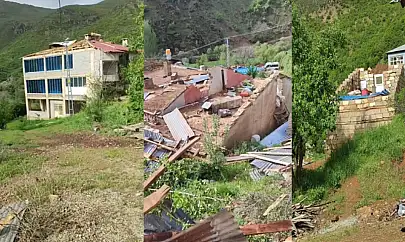 Şiddetli fırtına köyü harabeye çevirdi
