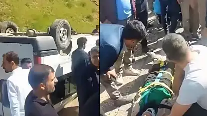 Hakkari'de öğrenci servisi takla attı