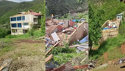 Şiddetli fırtına köyü harabeye çevirdi