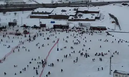 El Aman Kayak Merkezi'nde yoğunluk havadan görüntülendi