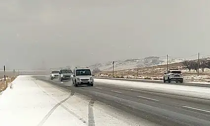 Van-Özalp yolunda dolu yağışı