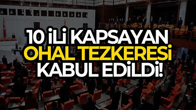 10 ili kapsayan OHAL Tezkeresi kabul edildi
