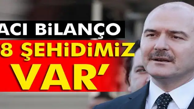 Süleyman Soylu: Şehit sayısı 38 oldu