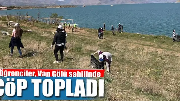 Gevaş'ta öğrenciler, Van Gölü sahilinde çöp topladı