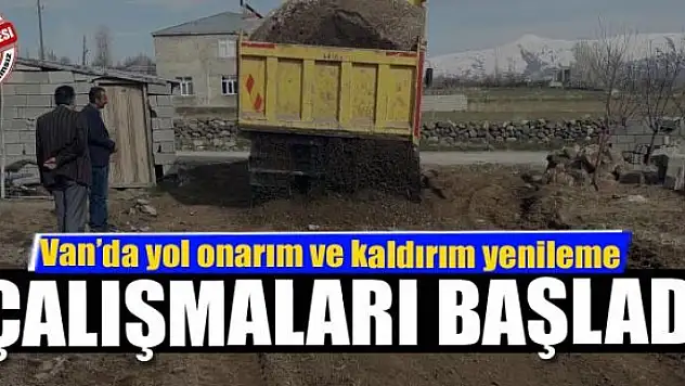 Van'da yol onarım ve kaldırım yenileme çalışması