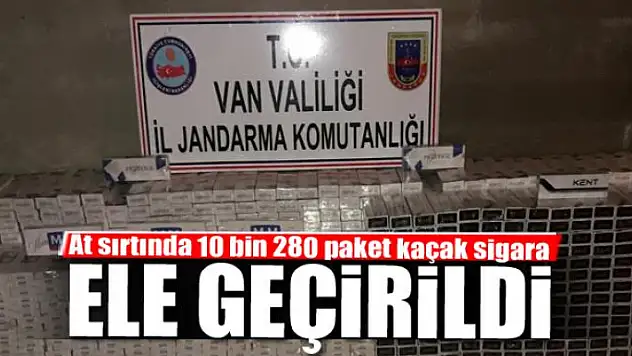 Sınır hattında at sırtında 10 bin 280 paket kaçak sigara ele geçirildi 