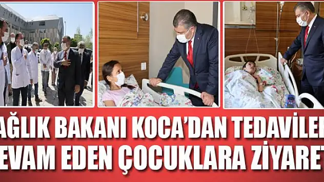 Sağlık Bakanı Koca, hastanede tedavileri devam eden çocukları ziyaret etti