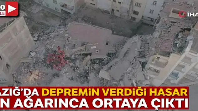 Elazığ Merkez'de depremin verdiği hasar gün ağarınca ortaya çıktı