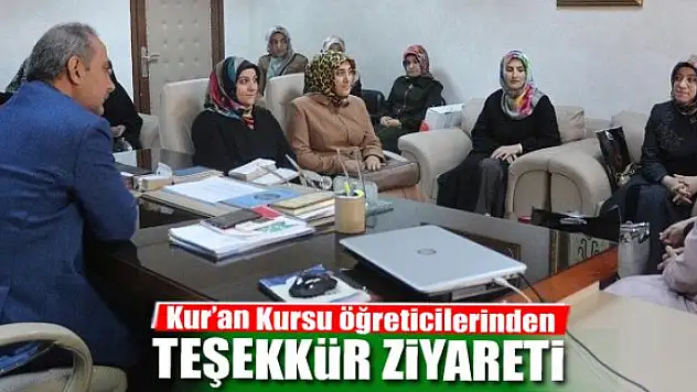 Kur'an Kursu öğreticilerinden İpekyolu Müftüsü Emiri'ye teşekkür ziyareti