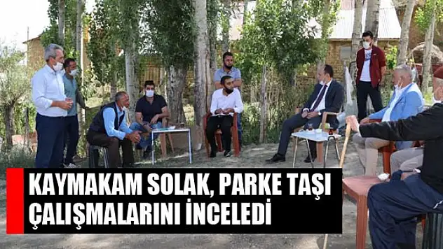 Kaymakam Solak, parke taşı çalışmalarını inceledi