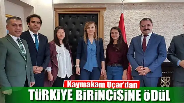 Kaymakam Uçar'dan Türkiye birincisi öğrenciye ödül
