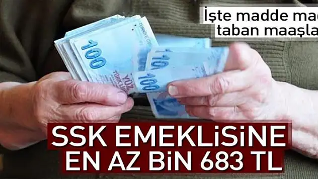 SSK emeklisine en az bin 683 TL 